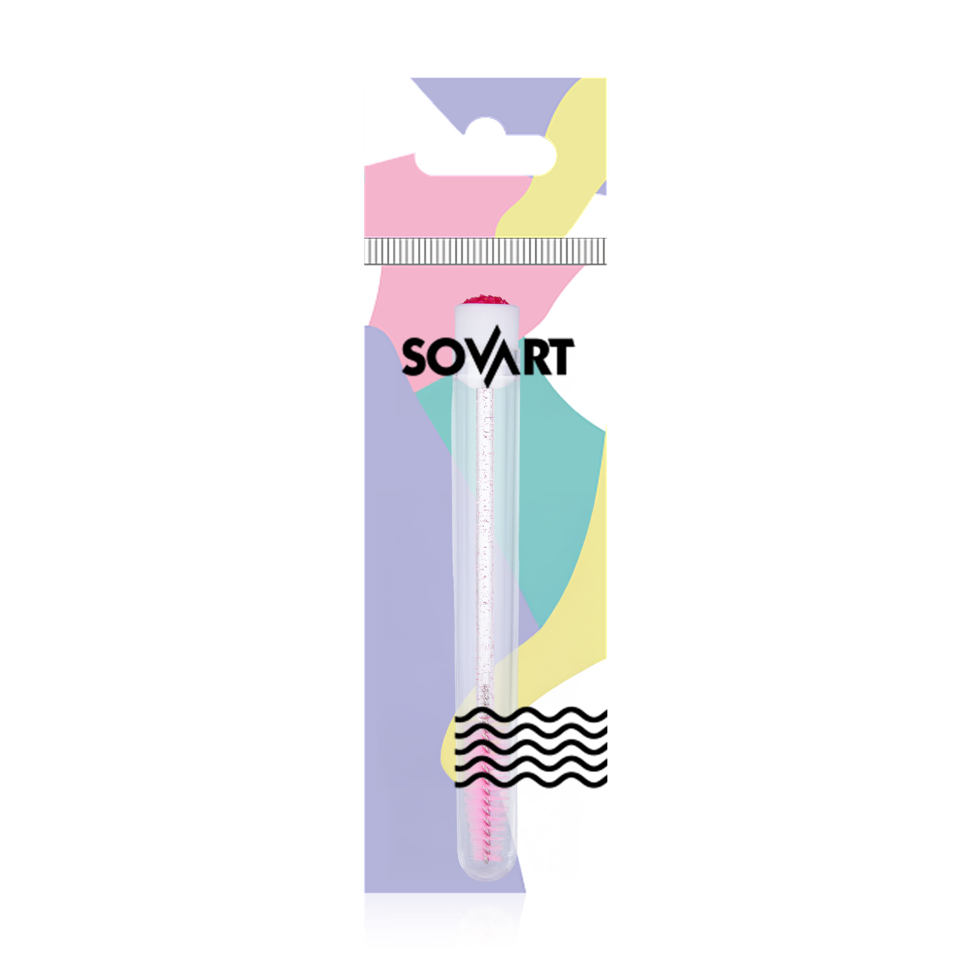 Щіточка для брів та вій Sovart в чохлі, рожева, 1 шт