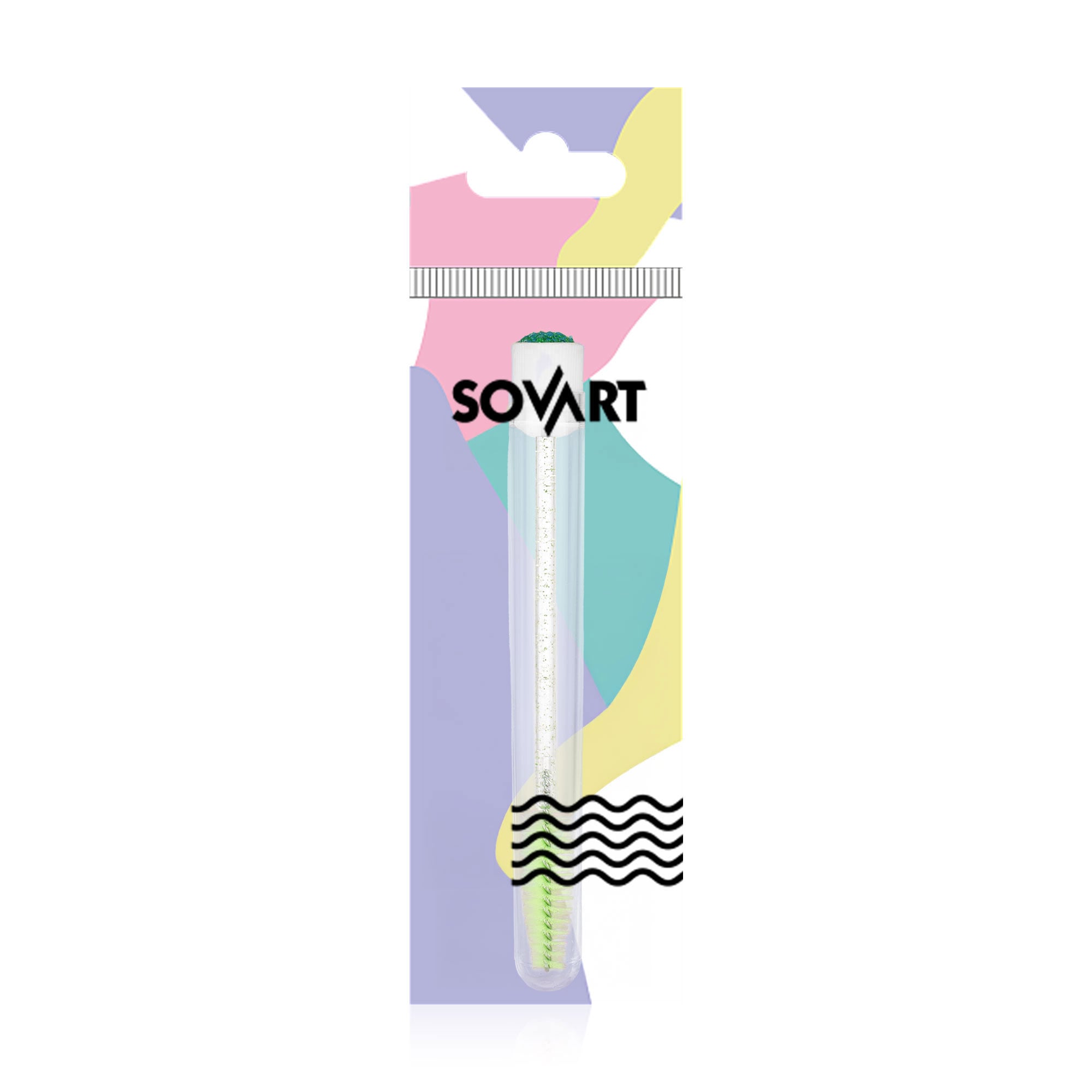 Щіточка для брів та вій Sovart в чохлі, зелена, 1 шт
